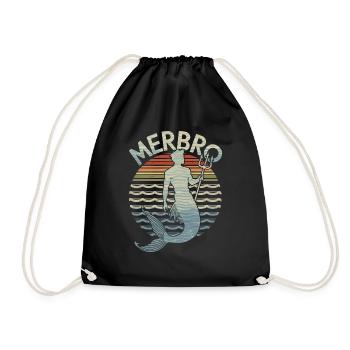 Merbro - Living like an Aquarius - Drawstring Bag - black - Front