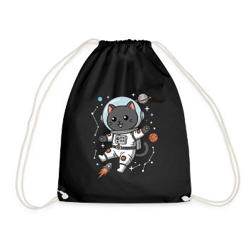 Space Cat - Drawstring Bag - black - Front