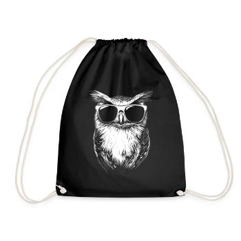 Eule Sonnenbrille Sommer - Turnbeutel - Schwarz - Vorne