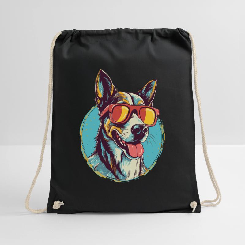 Cooler Hund mit Sonnenbrille Turnbeutel