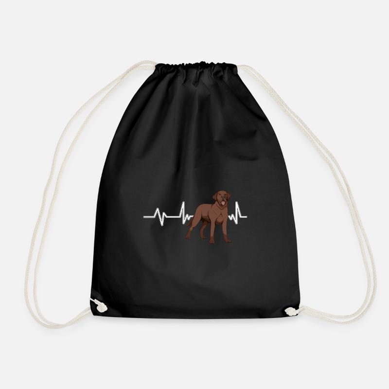 Brauner Labrador Labbi Labrador Heartbeat - Turnbeutel - Schwarz