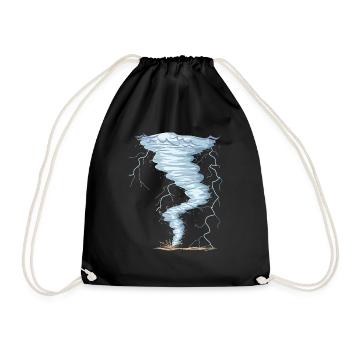 Weather Tornado Windhose Sturmjäger cool design - Drawstring Bag - black - Front