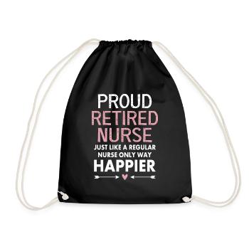 Infirmière à la retraite fière cadeau drôle d'infirmière de retraite - Sac de sport léger - noir - Devant