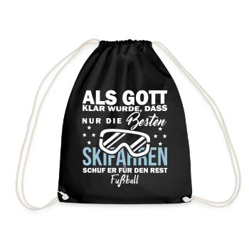 Skifahren vs. Fußball II - Turnbeutel - Schwarz - Vorne