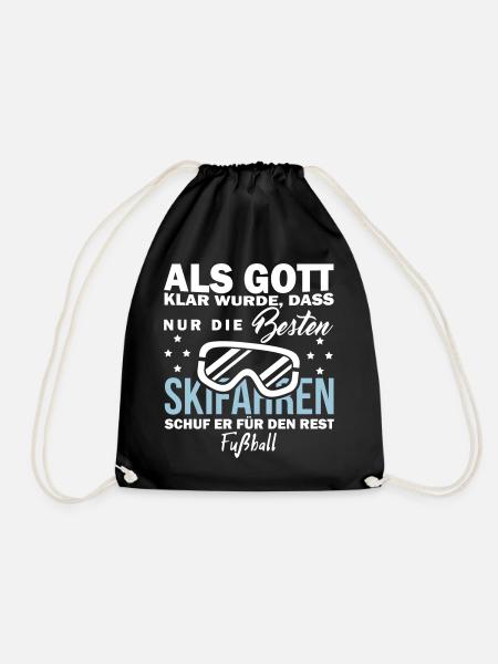 Skifahren vs. Fußball II - Turnbeutel - Schwarz