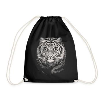 Tiger - Drawstring Bag - black - Front