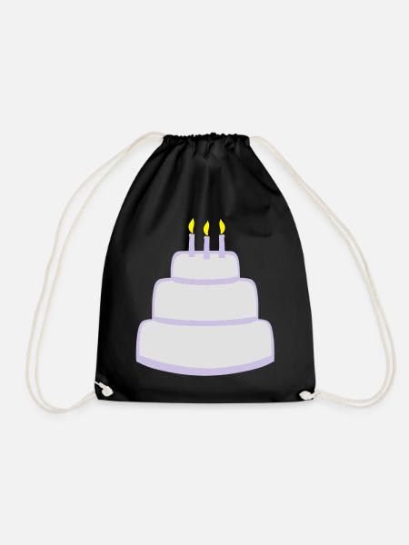 Birthday Cake - Drawstring Bag - black