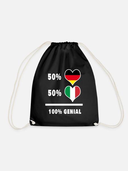 Deutschland und Italien genial / Geschenk - Turnbeutel - Schwarz