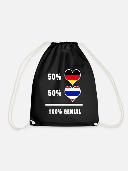 Deutschland und Thailand genial / Geschenk - Turnbeutel - Schwarz