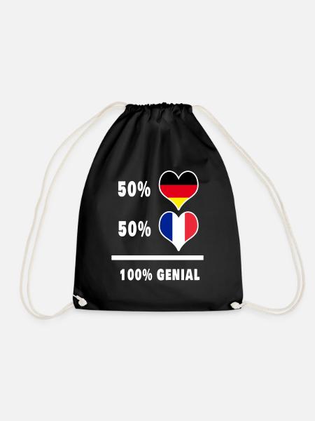 Deutschland und Frankreich genial / Geschenk - Turnbeutel - Schwarz