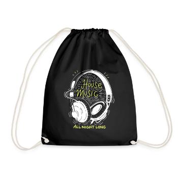 House Music All Night Long - Drawstring Bag - black - Front