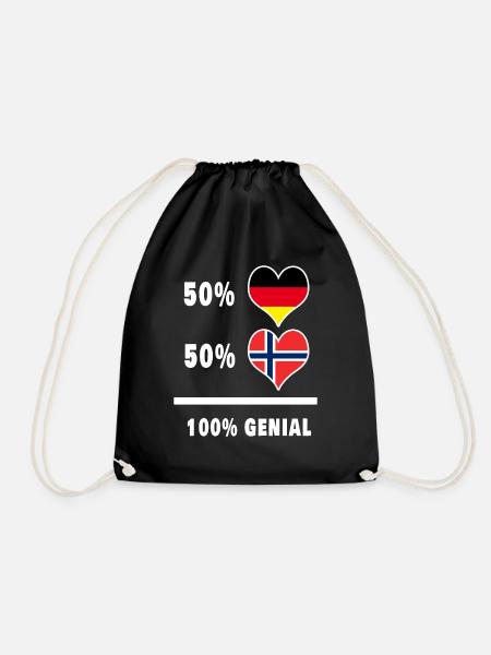 Deutschland und Norwegen Genial / Geschenk - Turnbeutel - Schwarz