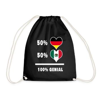 Germany and Mexico Genial / Gift - Drawstring Bag - black - Front