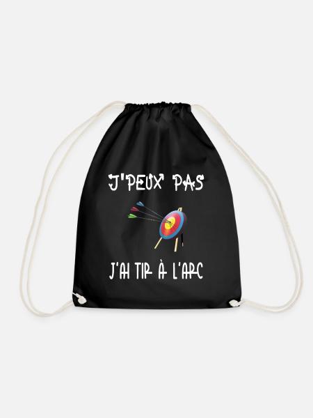 I can't I have archery - Drawstring Bag - black