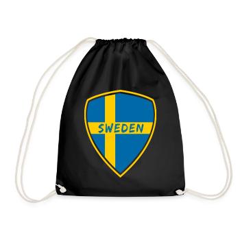 Schweden Wappen / Geschenk Skandinavien - Turnbeutel - Schwarz - Vorne