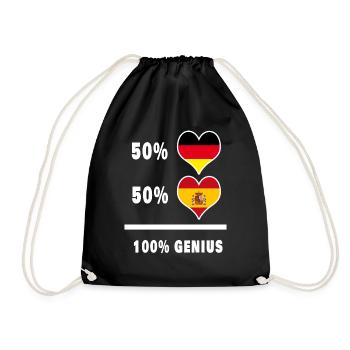 Germany and Spain Genial / Gift - Drawstring Bag - black - Front
