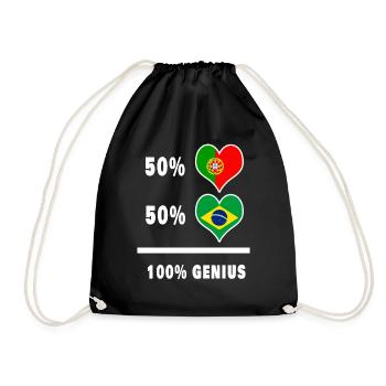 Portugal and Brazil Ingenious / Gift - Drawstring Bag - black - Front
