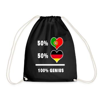 Germany and Portugal Genial / Gift - Drawstring Bag - black - Front