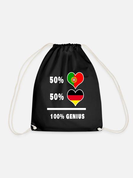 Deutschland und Portugal Genial / Geschenk - Turnbeutel - Schwarz