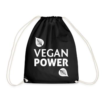 Vegan Power - Drawstring Bag - black - Front