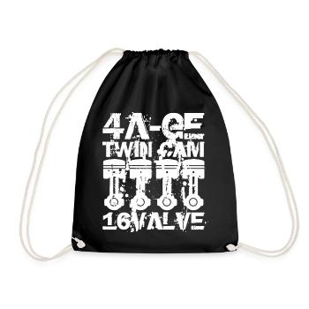 Moteur 4A GE Twin Cam 16 Valve. Le moteur légendaire - Sac de sport léger - noir - Devant