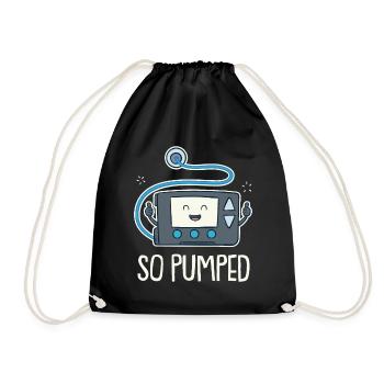 So Pumped Diabetes Type 1 Funny Insulin Pump - Drawstring Bag - black - Front