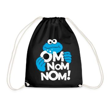 Sesamstraße Krümelmonster Om Nom Nom - Turnbeutel - Schwarz - Vorne