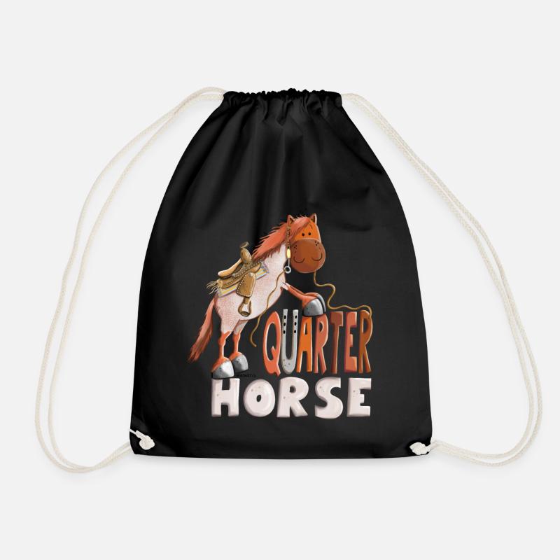 Da steht ein Quarter Horse - Turnbeutel - Schwarz