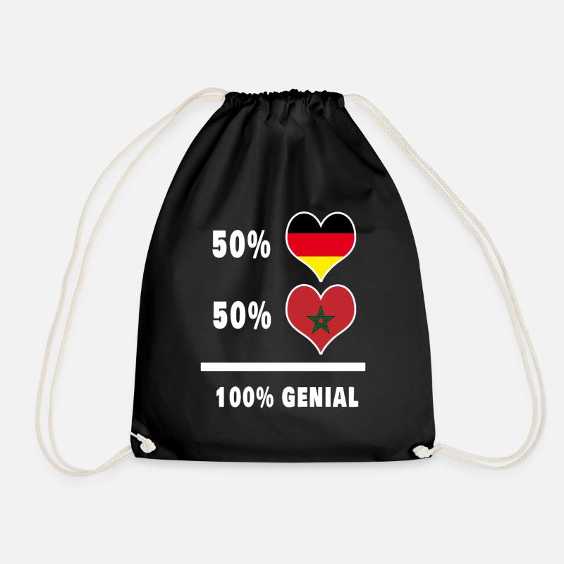 Deutschland und Marokko Genial / Geschenk - Turnbeutel - Schwarz