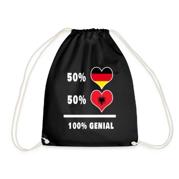 Germany and Albania awesome / gift - Drawstring Bag - black - Front