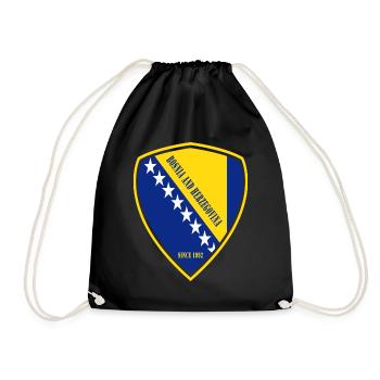 Bosnia coat of arms design - Drawstring Bag - black - Front