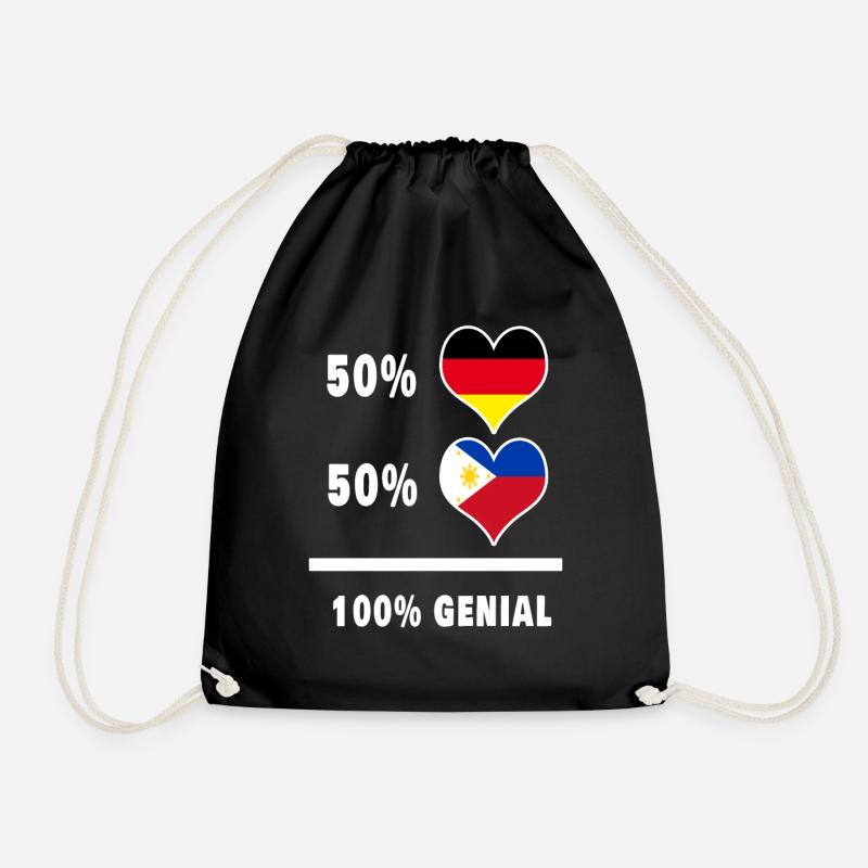 Deutschland und Philippinen Genial / Geschenk - Turnbeutel - Schwarz