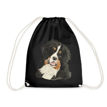 Bernese Mountain Dog - Drawstring Bag - black - Front