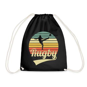 Rugby Vintage Rugger Wear Rugby Player Game Sport - Turnbeutel - Schwarz - Vorne