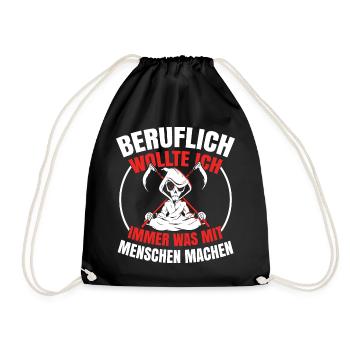 Sensenmann Comedy Tod Schnitter Knochenmann - Turnbeutel - Schwarz - Vorne