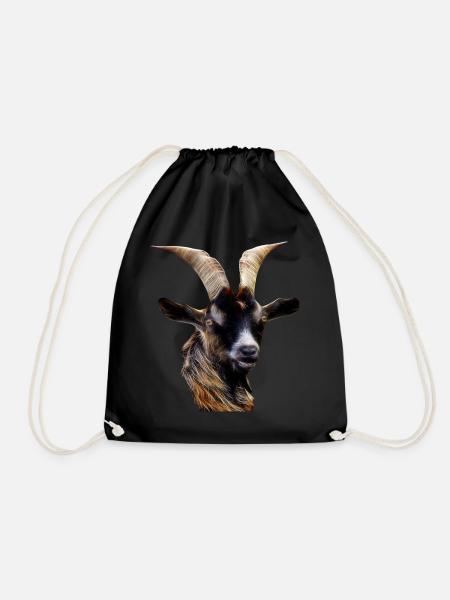 GOAT WIDDER STEINBOCK - Drawstring Bag - black