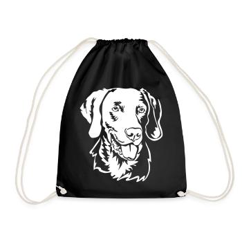 Weimaraner head "Black Edition" - Drawstring Bag - black - Front