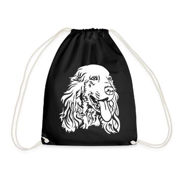 Cocker Spaniel Kopf "Black Edition" - Turnbeutel - Schwarz - Vorne