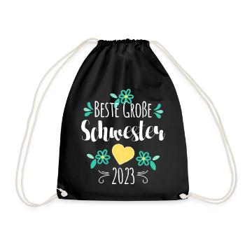 Beste Große Schwester 2023 - Turnbeutel - Schwarz - Vorne