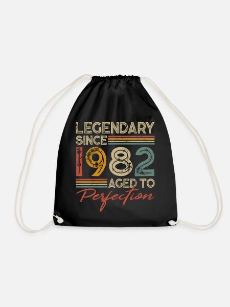 1982 Vintage Vintage Birthday Retro Gift - Drawstring Bag - black