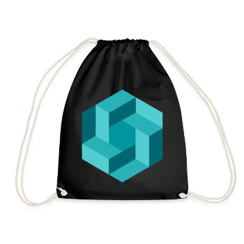 Géométrie abstraite en bleu - Sac de sport léger - noir - Devant