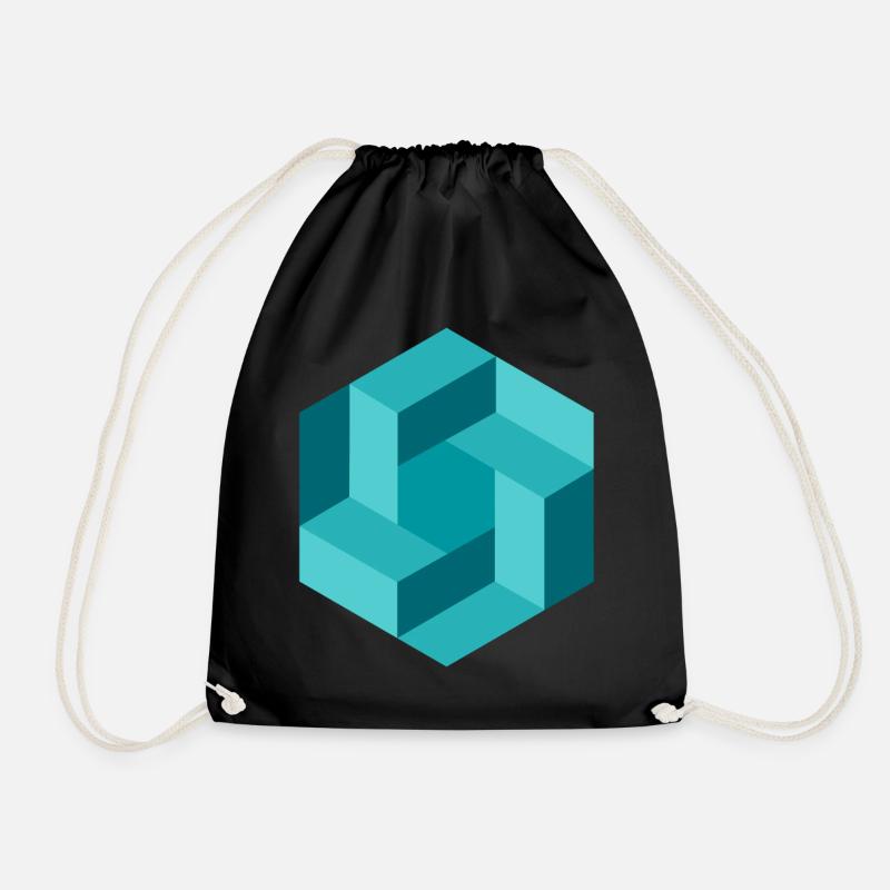 Abstrakte Geometrie in Blau - Turnbeutel - Schwarz