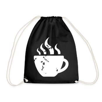 coffee coffee mug retro vintage café icon icon - Drawstring Bag - black - Front