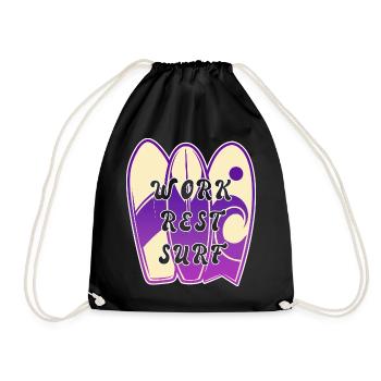 Design de dicton surf - Sac de sport léger - noir - Devant