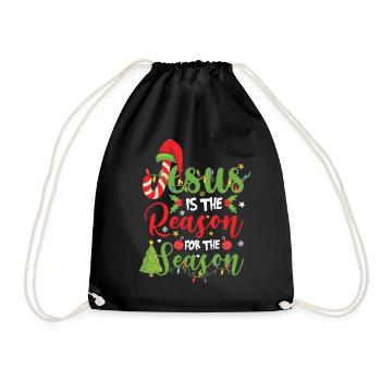 Reason for the Season Christmas Design - Drawstring Bag - black - Front