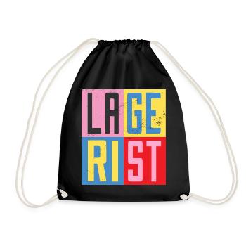 Lagerist Design - Turnbeutel - Schwarz - Vorne