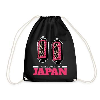 Willkommen in Japan (dunkel) - Turnbeutel - Schwarz - Vorne