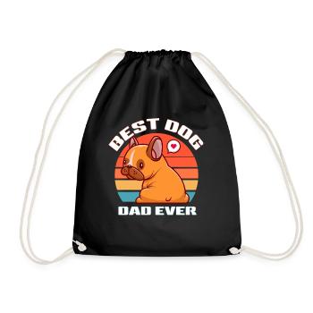 Meilleur Chien Papa Retro Soleil - Sac de sport léger - noir - Devant