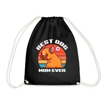 Best Dog Mom - Drawstring Bag - black - Front