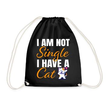 Not Free, I Have a Cat - Drawstring Bag - black - Front